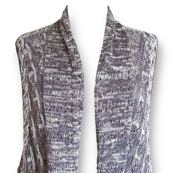 Moth Womens Gray Lavena Sweater Vest Sz XS S Pointelle Open Front Anthropologie - Picture 5 of 8